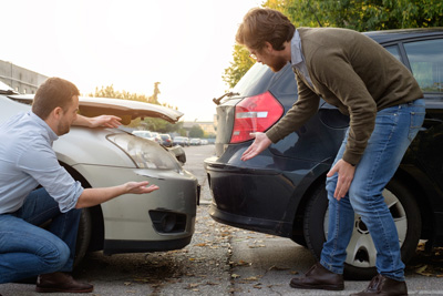 A rear-end accident