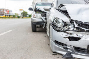 A car hit by an uninsured driver