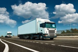 Trucking company negligence concept, commercial truck