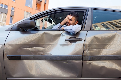 Man Distressed After Car Accident - Emotional Toll